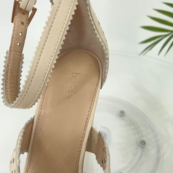Botkier Gemi Sandals Women's Size 9.5 Ivory Cream Leather Block Heel Shoes - Picture 14 of 16
